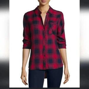 Rails Hunter Midnight Garnet Plaid Long Sleeve Button Down Shirt(XS)